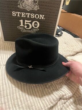 Stetson Black Felt Ranch Hat with Ribbon Band